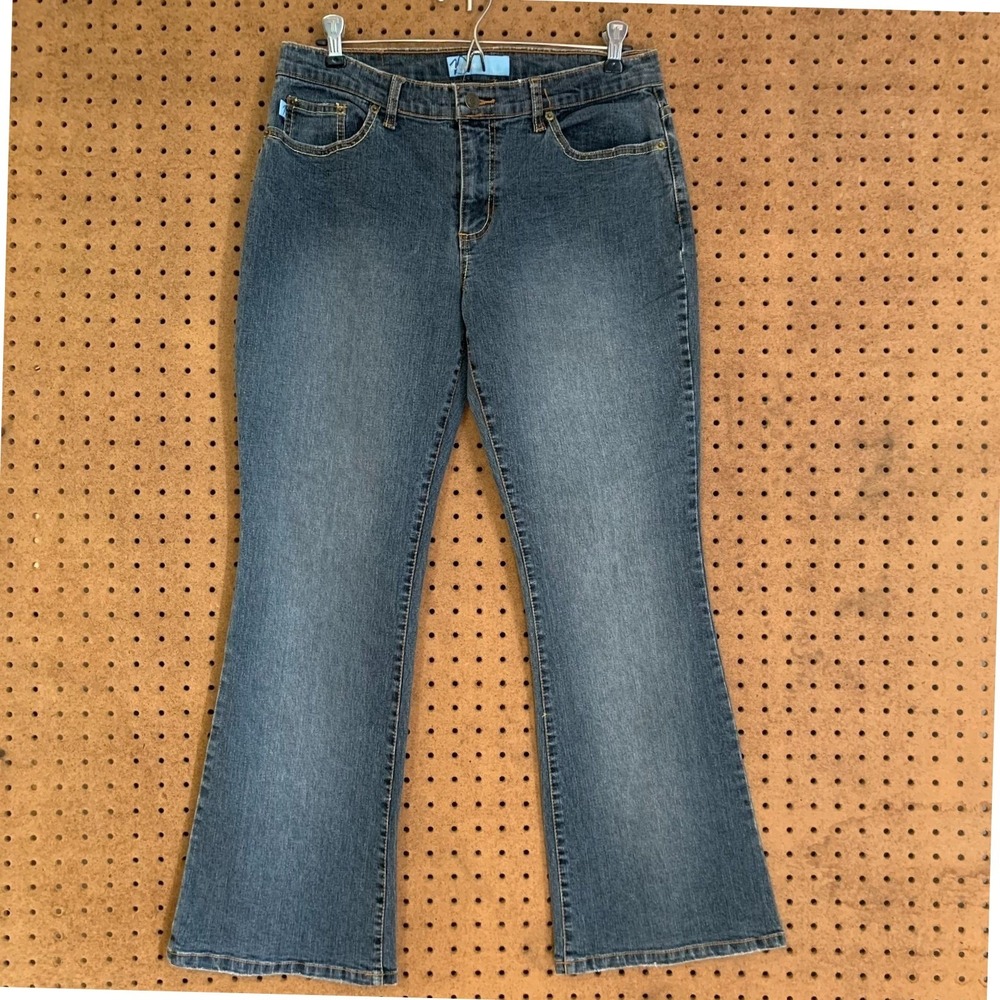 Y2K denim Jeans Bootcut Reflex by Tyte 10P Blue Flare Leg Flap Pocket Western